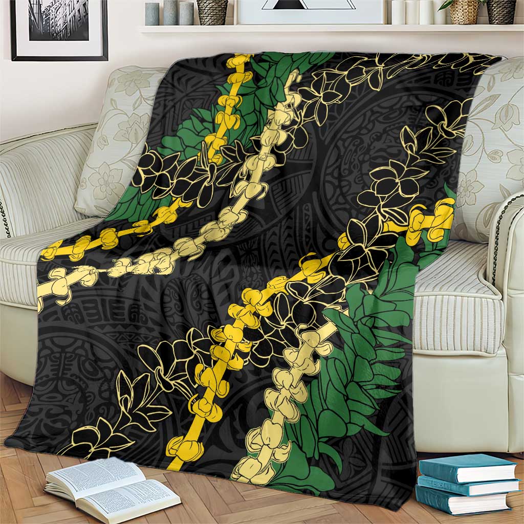 Hawaii Puakenikeni - Maile Lei Blanket Obsidian Black LT7 - Polynesian Pride