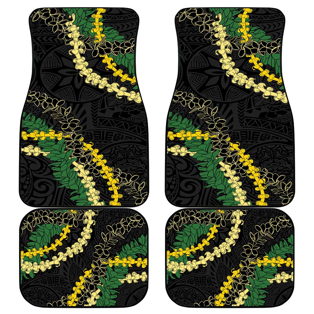 Hawaii Puakenikeni - Maile Lei Car Mats Obsidian Black LT7 - Polynesian Pride