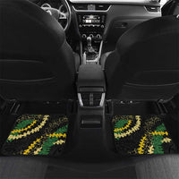Hawaii Puakenikeni - Maile Lei Car Mats Obsidian Black LT7 Set 2pcs - Back Black - Polynesian Pride