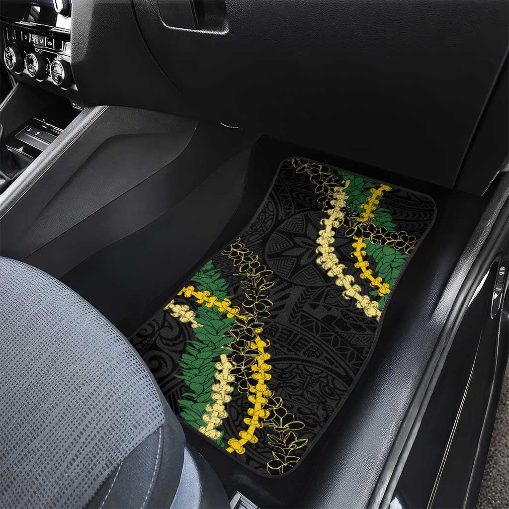 Hawaii Puakenikeni - Maile Lei Car Mats Obsidian Black LT7 - Polynesian Pride
