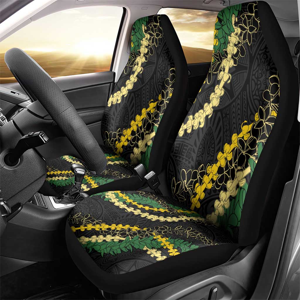 Hawaii Puakenikeni - Maile Lei Car Seat Cover Obsidian Black LT7 - Polynesian Pride