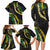 Hawaii Puakenikeni - Maile Lei Family Matching Long Sleeve Bodycon Dress and Hawaiian Shirt Obsidian Black