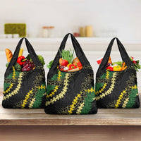 Hawaii Puakenikeni - Maile Lei Grocery Bag Obsidian Black LT7 3-pack One Size Black - Polynesian Pride