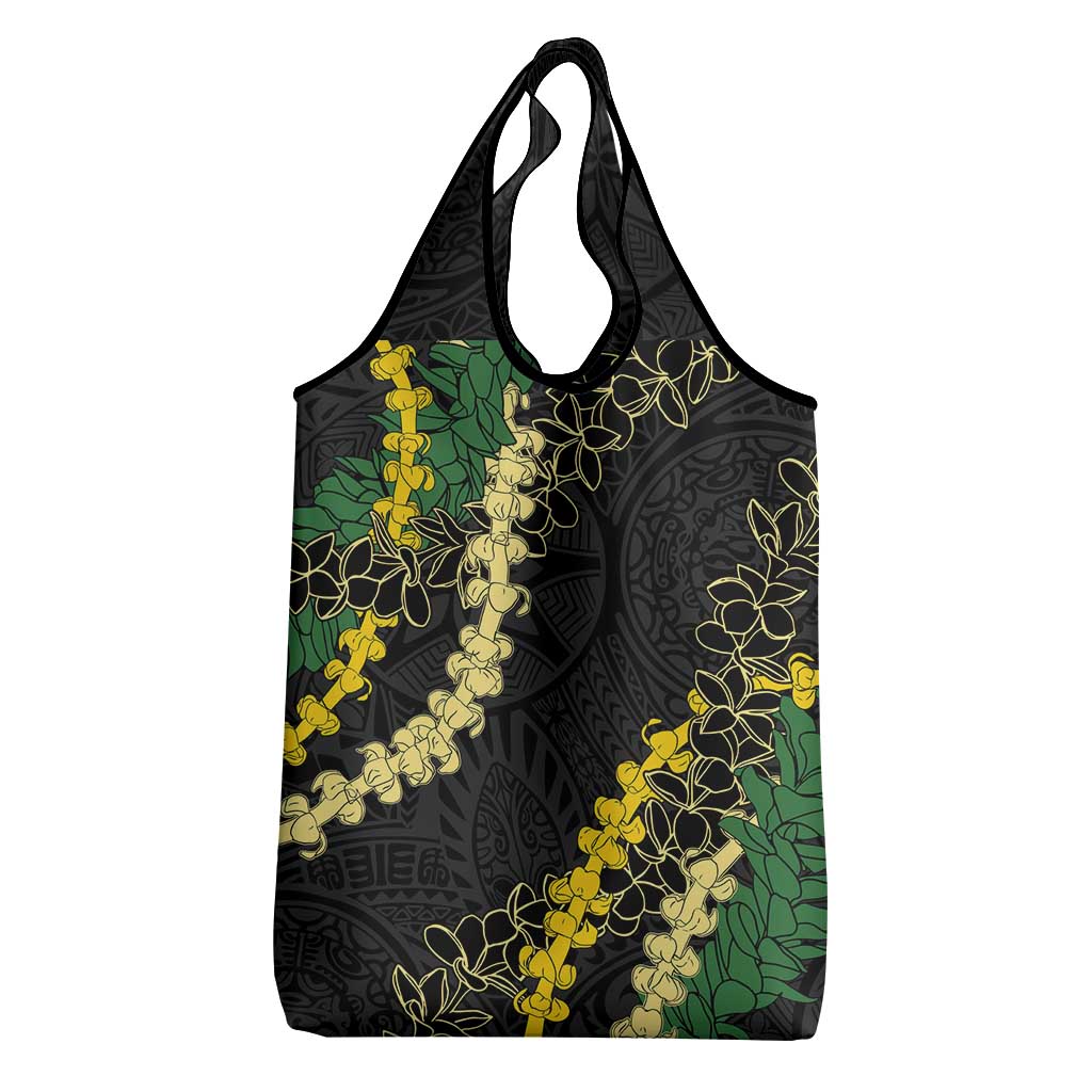 Hawaii Puakenikeni - Maile Lei Grocery Bag Obsidian Black LT7 - Polynesian Pride