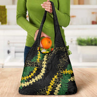 Hawaii Puakenikeni - Maile Lei Grocery Bag Obsidian Black LT7 - Polynesian Pride