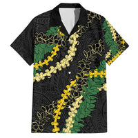 Hawaii Puakenikeni - Maile Lei Hawaiian Shirt Obsidian Black LT7 Black - Polynesian Pride