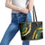 Hawaii Puakenikeni - Maile Lei Leather Tote Bag Obsidian Black