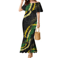Hawaii Puakenikeni - Maile Lei Mermaid Dress Obsidian Black LT7 Women Black - Polynesian Pride