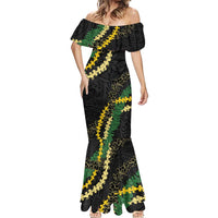 Hawaii Puakenikeni - Maile Lei Mermaid Dress Obsidian Black LT7 - Polynesian Pride
