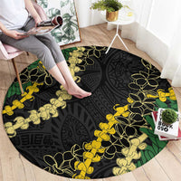 Hawaii Puakenikeni - Maile Lei Round Carpet Obsidian Black LT7 - Polynesian Pride