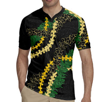 Hawaii Puakenikeni - Maile Lei Rugby Jersey Obsidian Black LT7 - Polynesian Pride
