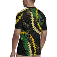 Hawaii Puakenikeni - Maile Lei Rugby Jersey Obsidian Black LT7 - Polynesian Pride