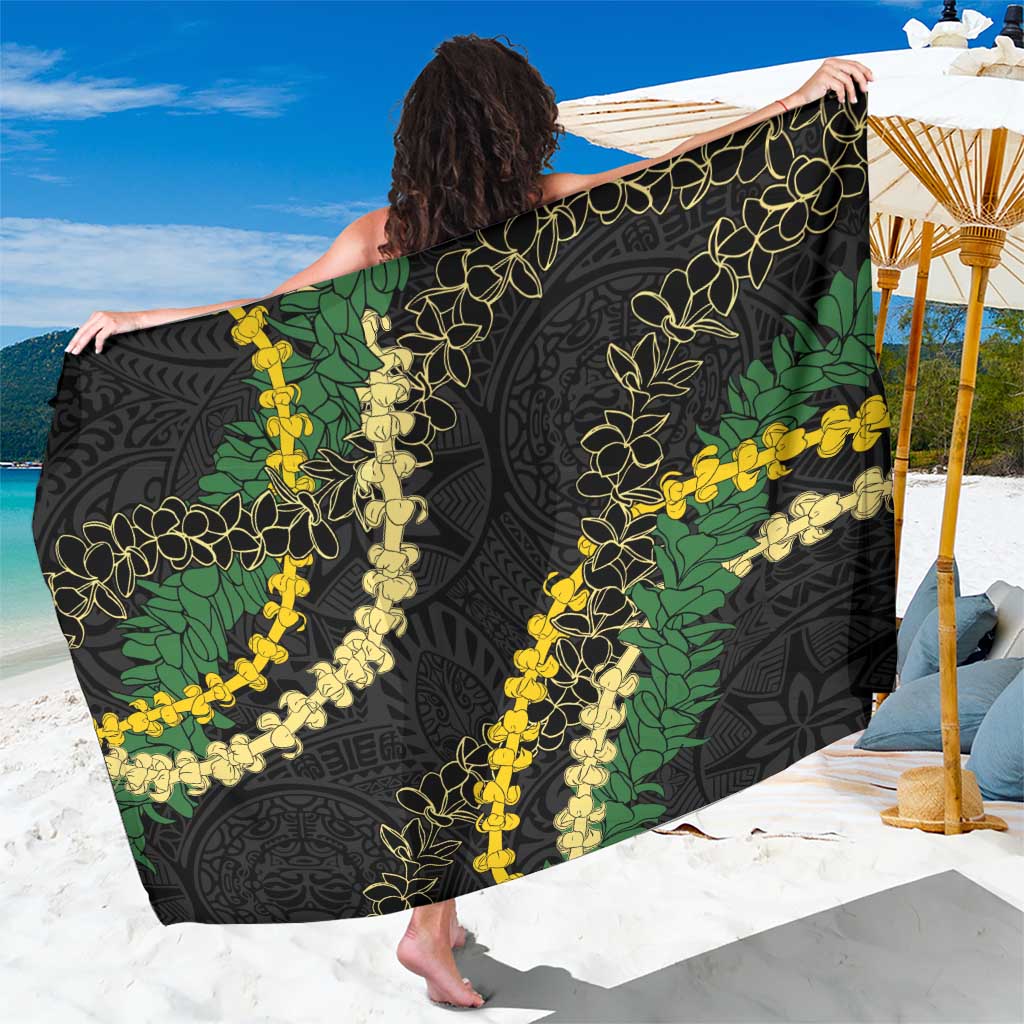Hawaii Puakenikeni - Maile Lei Sarong Obsidian Black LT7 One Size 44 x 66 inches Black - Polynesian Pride