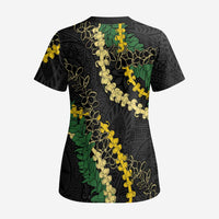 Hawaii Puakenikeni - Maile Lei Scrub Top Obsidian Black LT7 - Polynesian Pride
