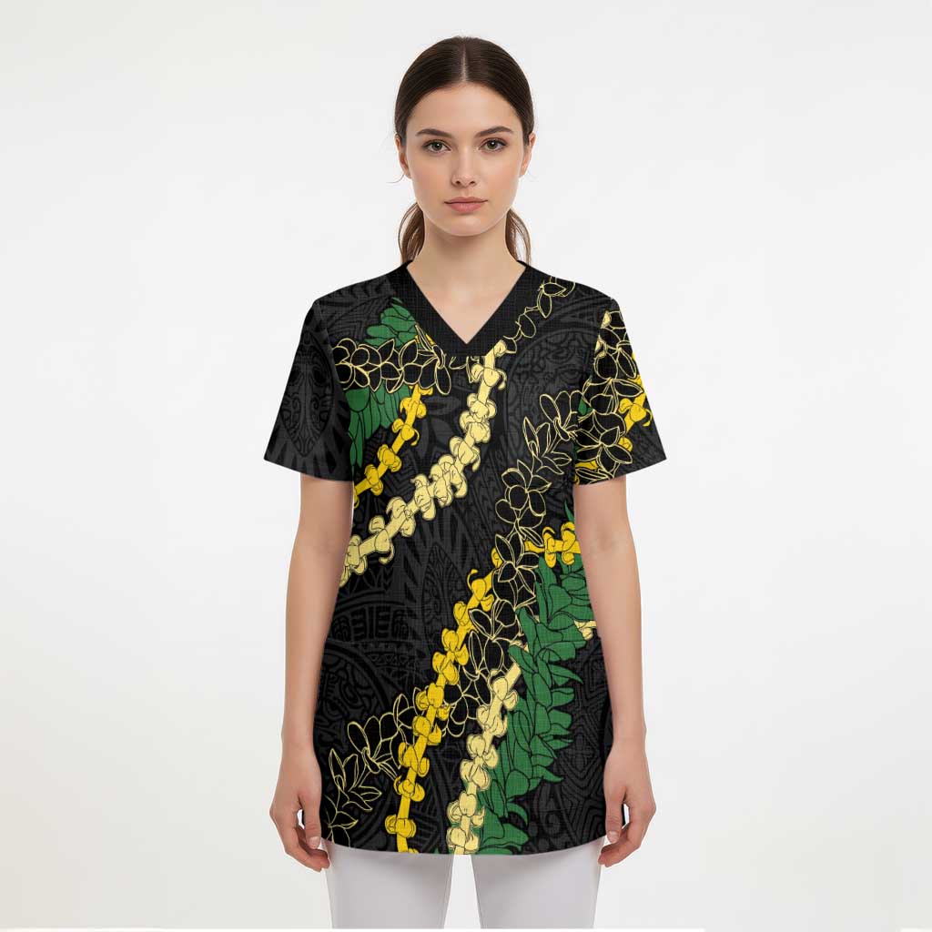 Hawaii Puakenikeni - Maile Lei Scrub Top Obsidian Black LT7 - Polynesian Pride