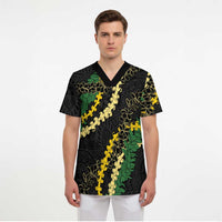 Hawaii Puakenikeni - Maile Lei Scrub Top Obsidian Black LT7 - Polynesian Pride