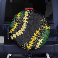 Hawaii Puakenikeni - Maile Lei Spare Tire Cover Obsidian Black LT7 No hole Black - Polynesian Pride