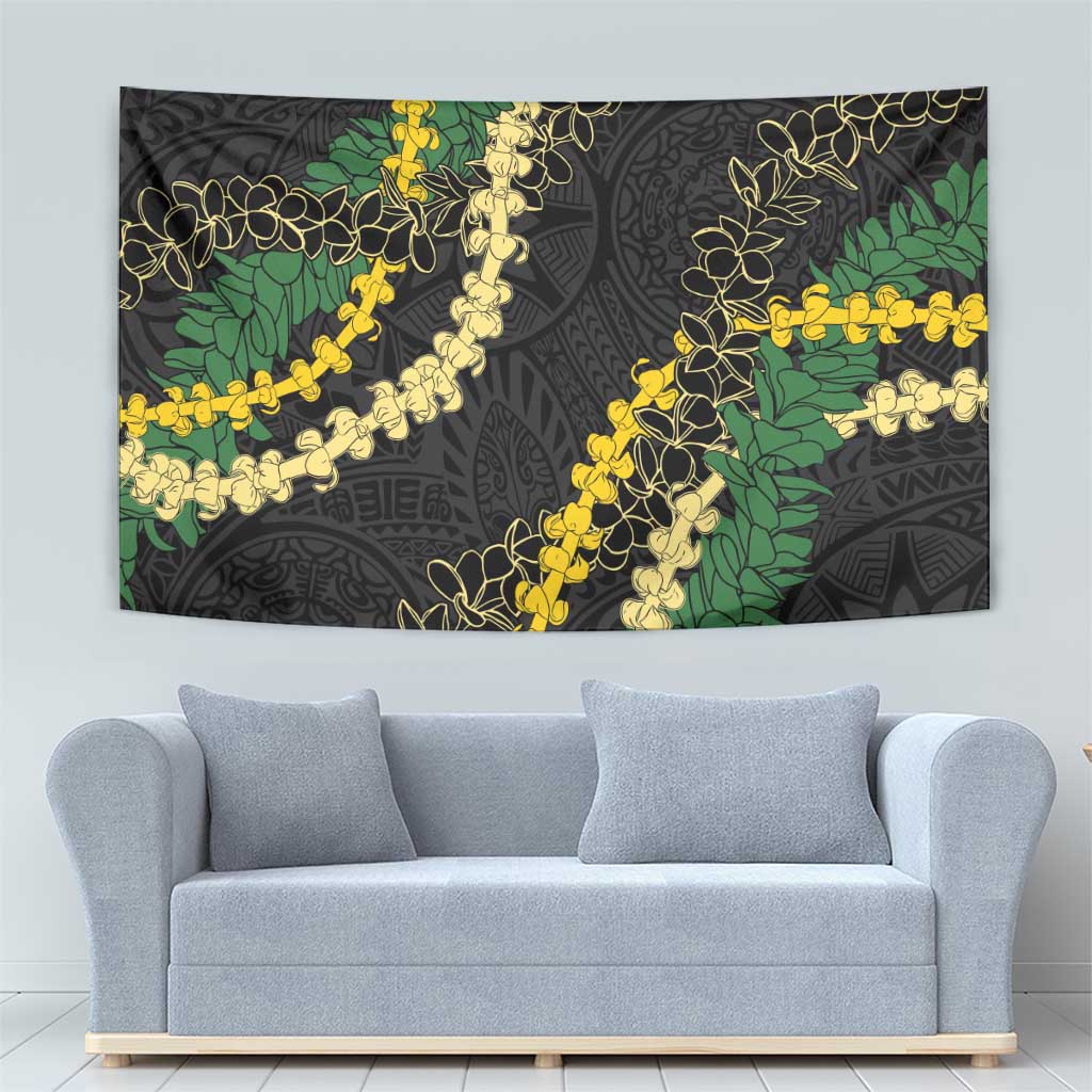 Hawaii Puakenikeni - Maile Lei Tapestry Obsidian Black LT7 - Polynesian Pride