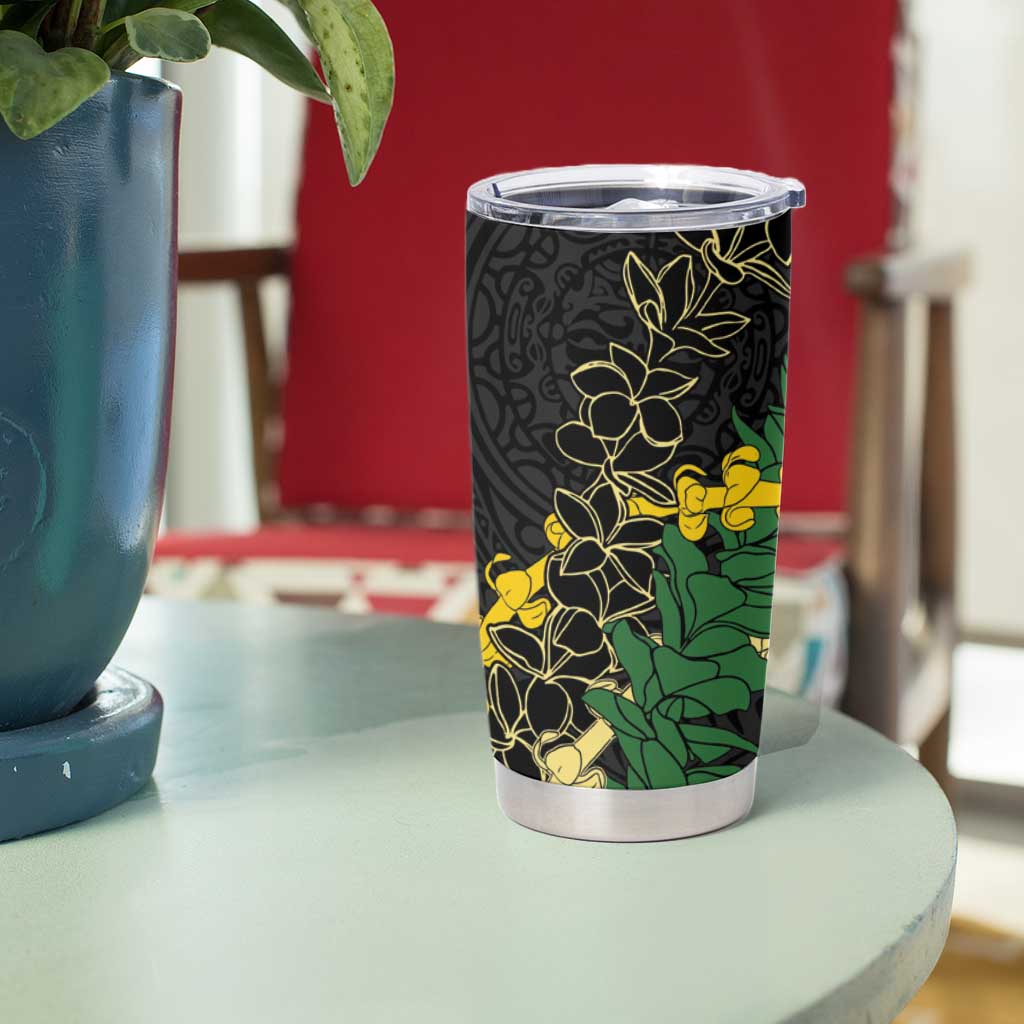 Hawaii Puakenikeni - Maile Lei Tumbler Cup Obsidian Black LT7 - Polynesian Pride