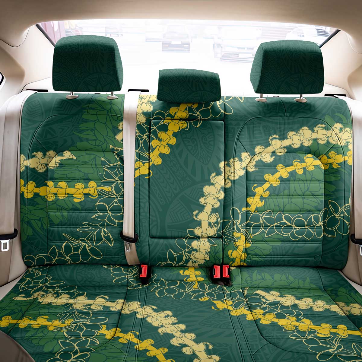 Hawaii Puakenikeni - Maile Lei Back Car Seat Cover Sage Green LT7 - Polynesian Pride