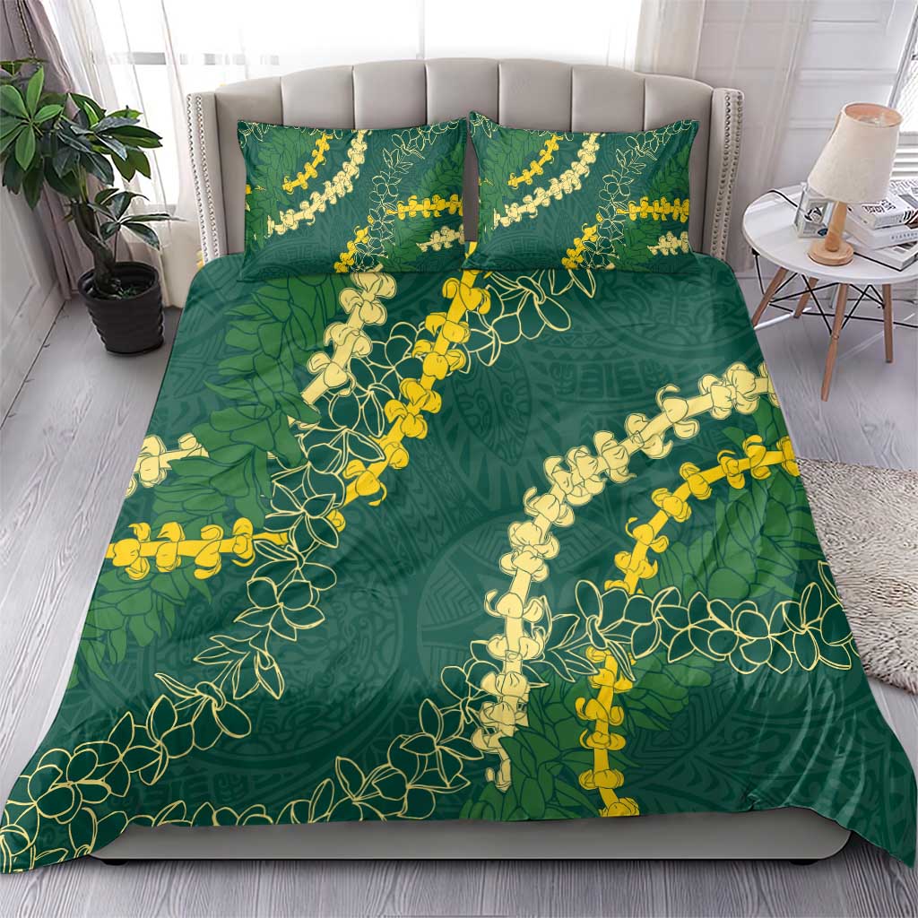 Hawaii Puakenikeni - Maile Lei Bedding Set Sage Green LT7 - Polynesian Pride