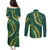 Hawaii Puakenikeni - Maile Lei Couples Matching Puletasi and Long Sleeve Button Shirt Sage Green