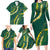 Hawaii Puakenikeni - Maile Lei Family Matching Long Sleeve Bodycon Dress and Hawaiian Shirt Sage Green