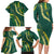 Hawaii Puakenikeni - Maile Lei Family Matching Long Sleeve Bodycon Dress and Hawaiian Shirt Sage Green