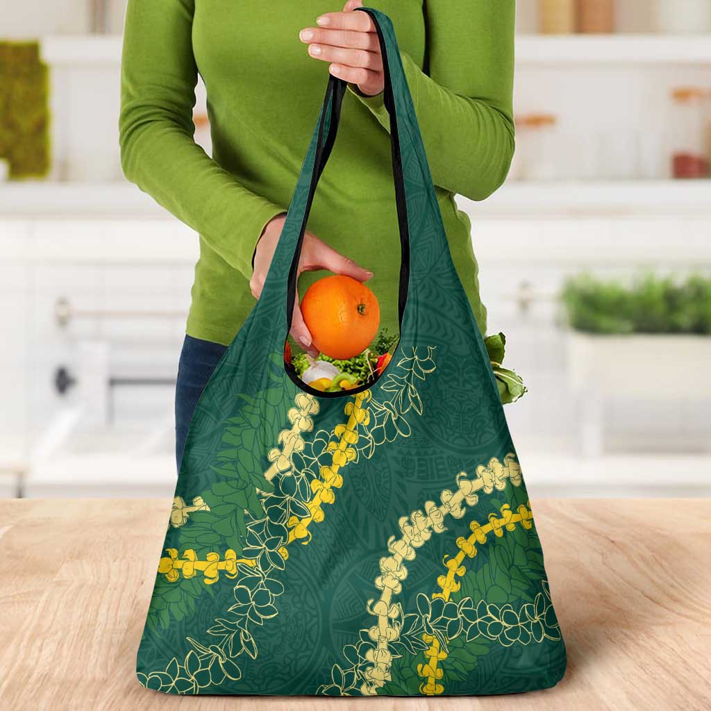 Hawaii Puakenikeni - Maile Lei Grocery Bag Sage Green LT7 - Polynesian Pride
