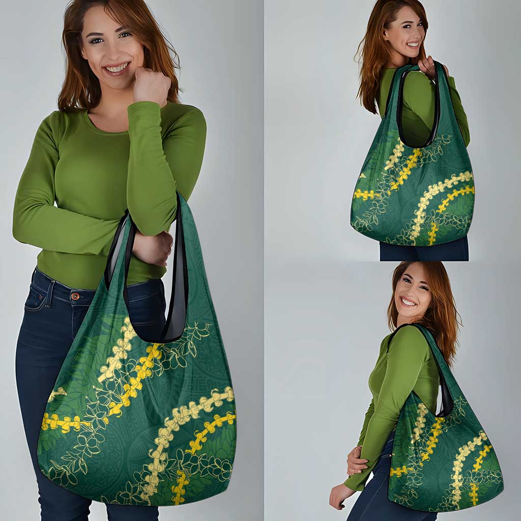 Hawaii Puakenikeni - Maile Lei Grocery Bag Sage Green LT7 - Polynesian Pride