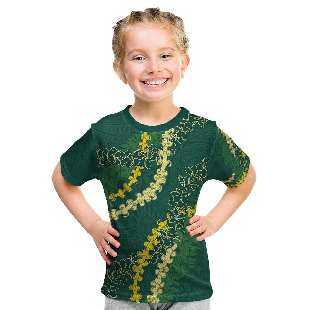 Hawaii Puakenikeni - Maile Lei Kid T Shirt Sage Green LT7 Sage Green - Polynesian Pride
