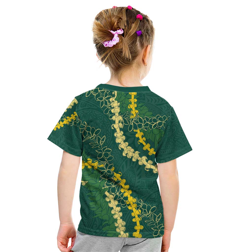 Hawaii Puakenikeni - Maile Lei Kid T Shirt Sage Green LT7 - Polynesian Pride