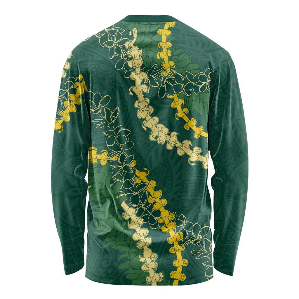 Hawaii Puakenikeni - Maile Lei Long Sleeve Shirt Sage Green LT7 - Polynesian Pride
