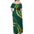 Hawaii Puakenikeni - Maile Lei Off Shoulder Maxi Dress Sage Green