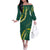 Hawaii Puakenikeni - Maile Lei Off The Shoulder Long Sleeve Dress Sage Green