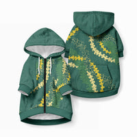 Hawaii Puakenikeni - Maile Lei Pet Hoodie Sage Green LT7 Zip-up Sage Green - Polynesian Pride