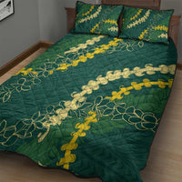 Hawaii Puakenikeni - Maile Lei Quilt Bed Set Sage Green LT7 - Polynesian Pride