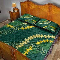 Hawaii Puakenikeni - Maile Lei Quilt Bed Set Sage Green LT7 - Polynesian Pride