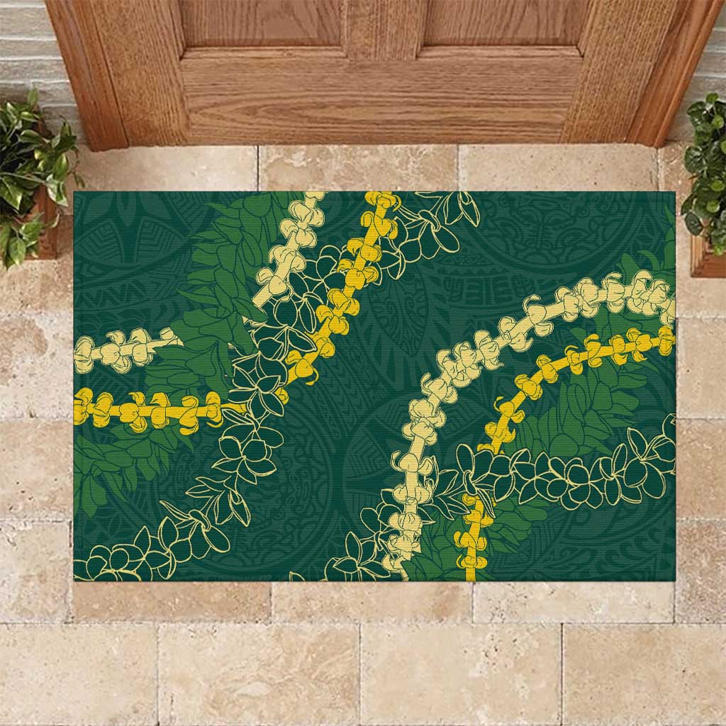 Hawaii Puakenikeni - Maile Lei Rubber Doormat Sage Green LT7 Sage Green - Polynesian Pride