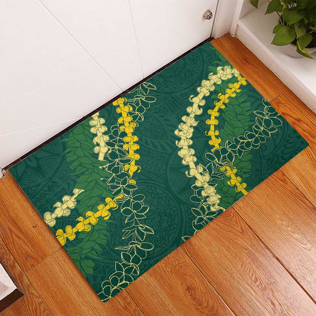 Hawaii Puakenikeni - Maile Lei Rubber Doormat Sage Green LT7 - Polynesian Pride