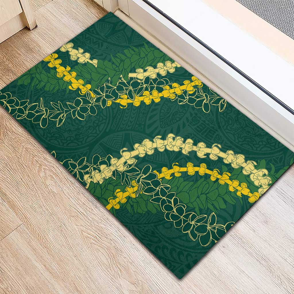 Hawaii Puakenikeni - Maile Lei Rubber Doormat Sage Green LT7 - Polynesian Pride