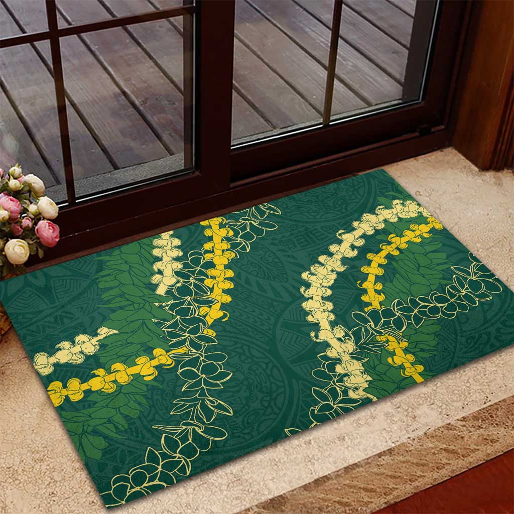 Hawaii Puakenikeni - Maile Lei Rubber Doormat Sage Green LT7 - Polynesian Pride