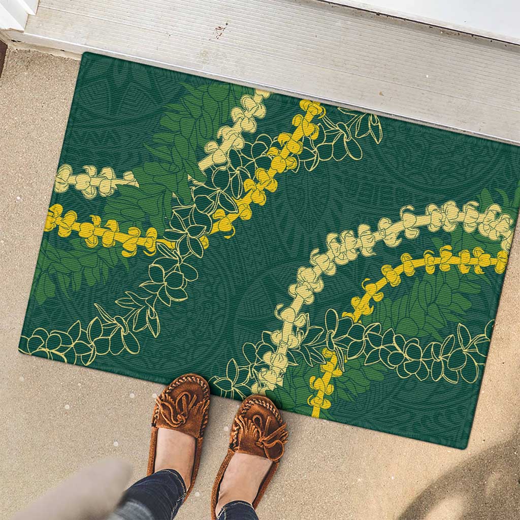 Hawaii Puakenikeni - Maile Lei Rubber Doormat Sage Green LT7 - Polynesian Pride