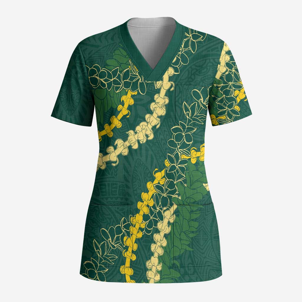 Hawaii Puakenikeni - Maile Lei Scrub Top Sage Green LT7 Adult Sage Green - Polynesian Pride
