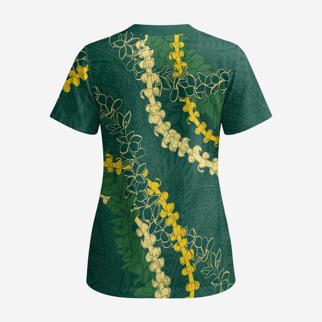 Hawaii Puakenikeni - Maile Lei Scrub Top Sage Green LT7 - Polynesian Pride