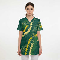 Hawaii Puakenikeni - Maile Lei Scrub Top Sage Green LT7 - Polynesian Pride