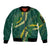 Hawaii Puakenikeni - Maile Lei Sleeve Zip Bomber Jacket Sage Green