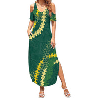 Hawaii Puakenikeni - Maile Lei Summer Maxi Dress Sage Green LT7 Women Sage Green - Polynesian Pride
