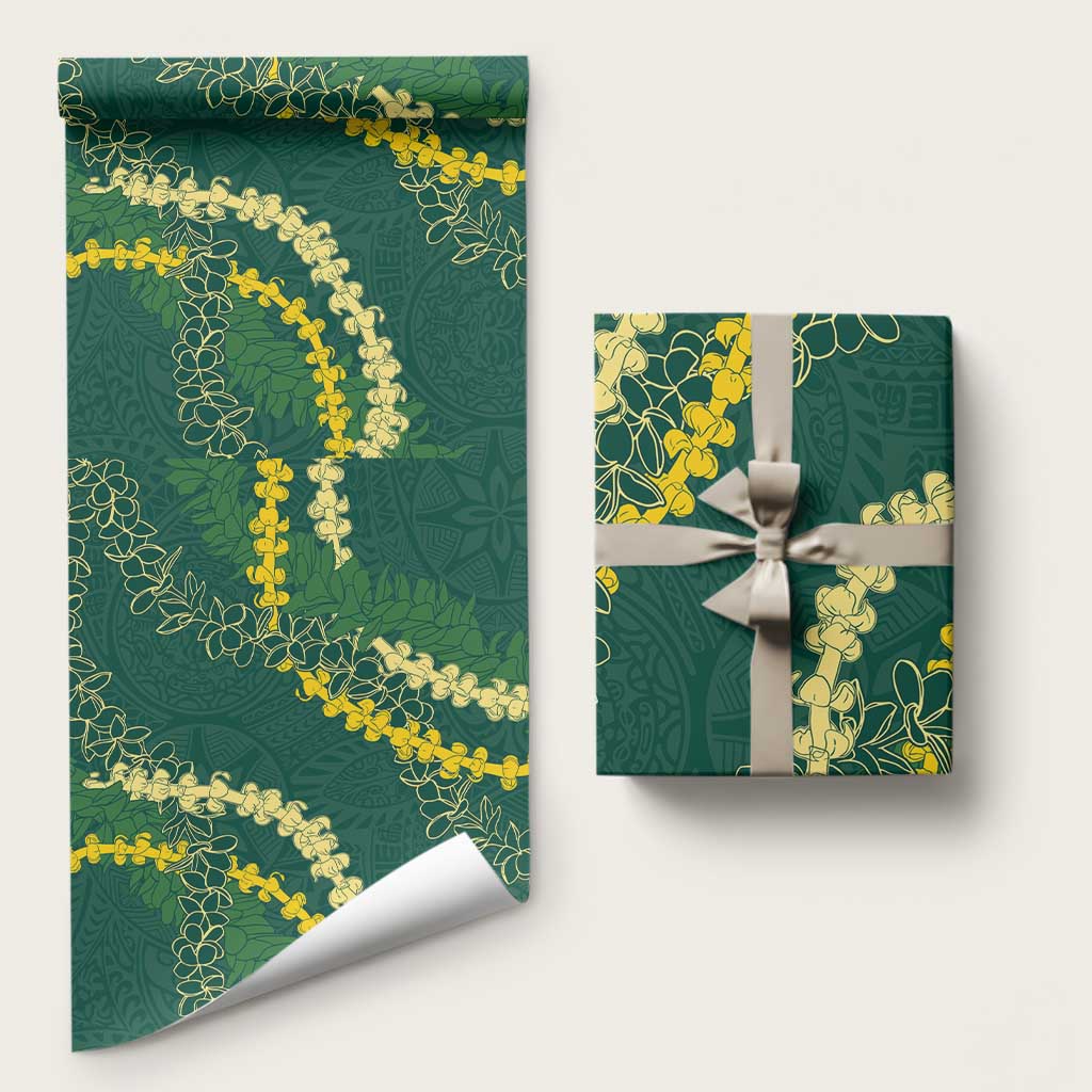Hawaii Puakenikeni - Maile Lei Wrapping Paper Sage Green LT7 58" × 23" Sage Green - Polynesian Pride