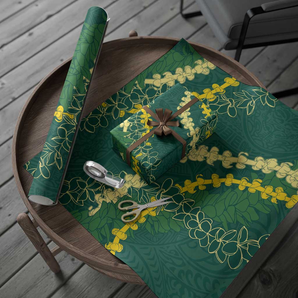 Hawaii Puakenikeni - Maile Lei Wrapping Paper Sage Green LT7 - Polynesian Pride